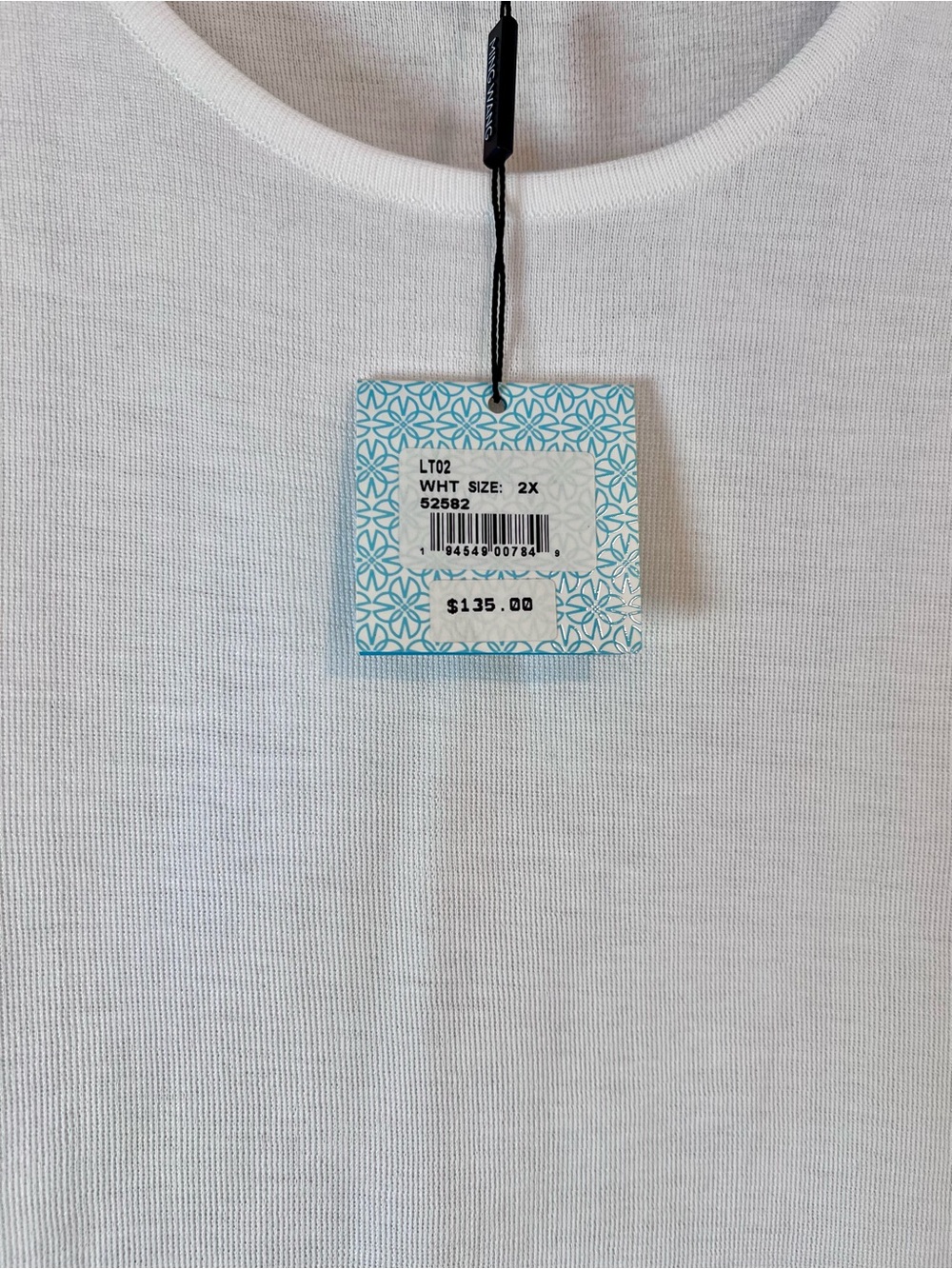 NWT Ming Wang White Knit Tank Top 2X Sleeveless Scoop Neck Plus Size - Picture 4 of 5